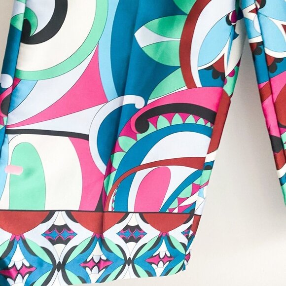 NWT Zara Colourful Psychedellic Print Wide Leg Cropped Satin  PAnts S - Picture 4 of 8